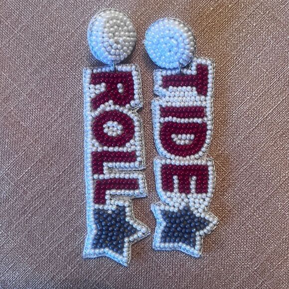 Alabama Roll Tide beaded earrings - Picture 3 of 4